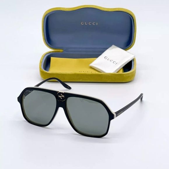 Sale! New Gucci Men's 62mm Black and Green Sunglasses! - Picture 1 of 7